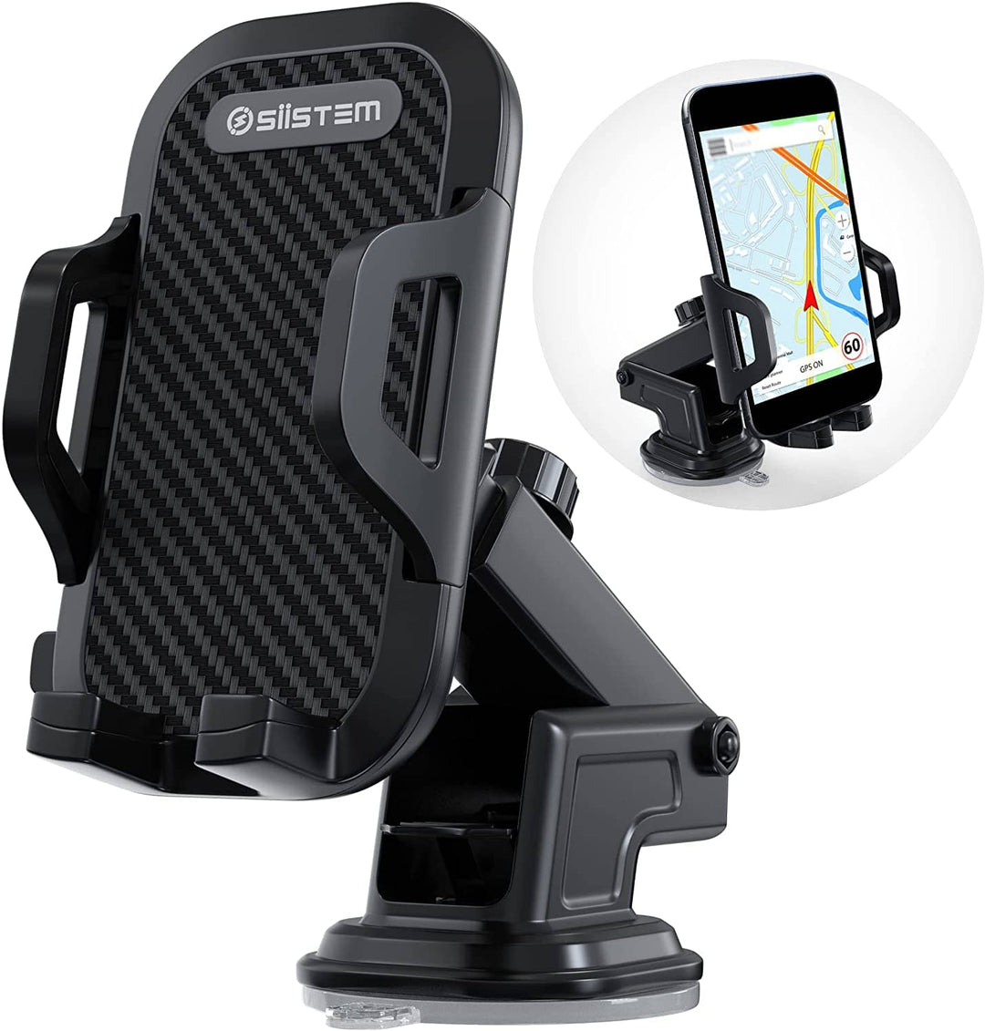 Bnimtm Car Phone Holder 4 in 1 Universal Phone Mount Cradle Super Stable  for Car Dashboard/Windscreen/Air Vent, One Button Release and 360° Rotation